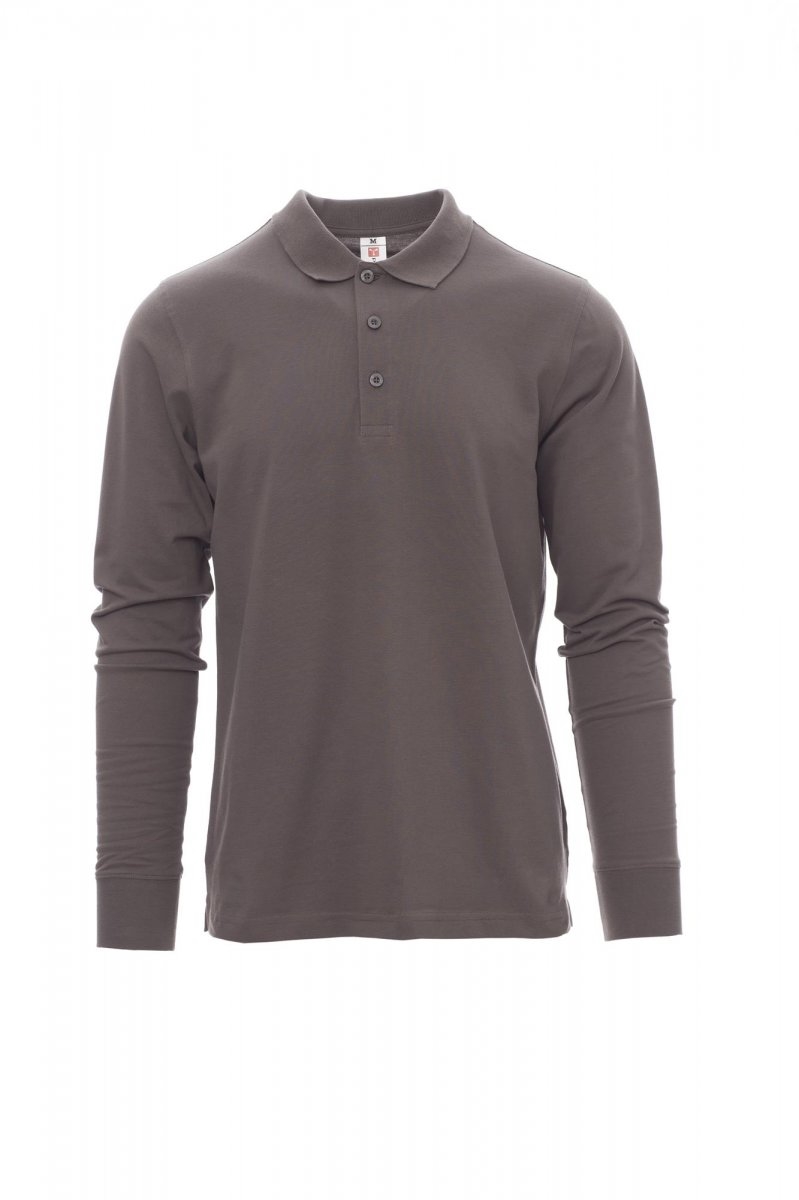 Polo a maniche lnghe da uomo 100% Cotone piqué Payper Verona - XS-jjSmokejjGrey