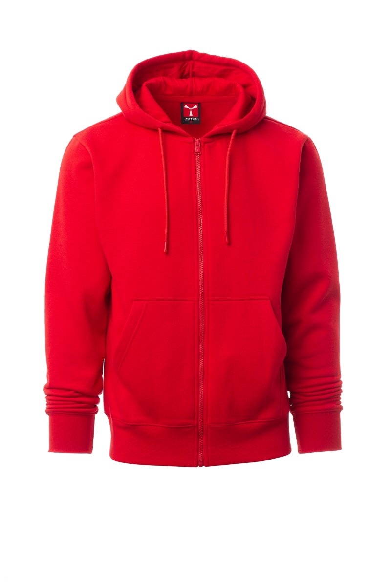 Felpa uomo in pile con cappuccio PAYPER Dallas+ zip intera - XS-jjRosso