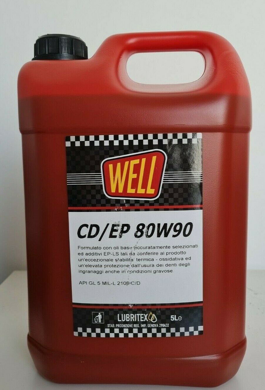 Olio lubrificante trasmissione cambio e differenziale Well 80W90 5LT Lubritex