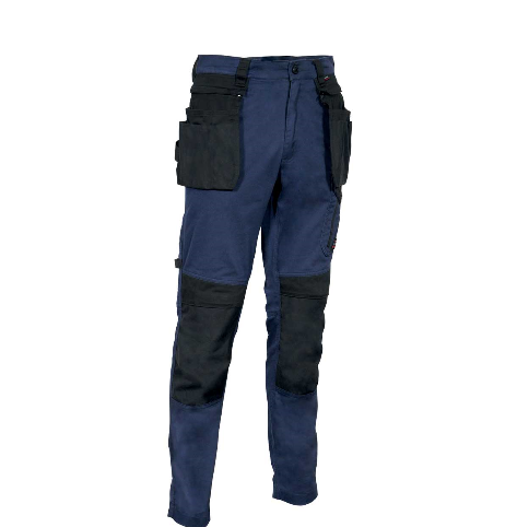 Pantalone uomo da lavoro elasticizzato ergonomico Cofra Kudus Navy/Nero
