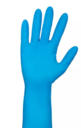 50 guanti in lattice blu Med Comfort High Risk senza polvere alto spessore resistenti Tg. L-XL